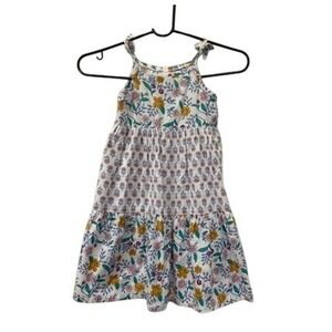 Carter's Floral Tiered Dress Toddler 3T Cotton Sleeveless Shoulder Ties EASTER